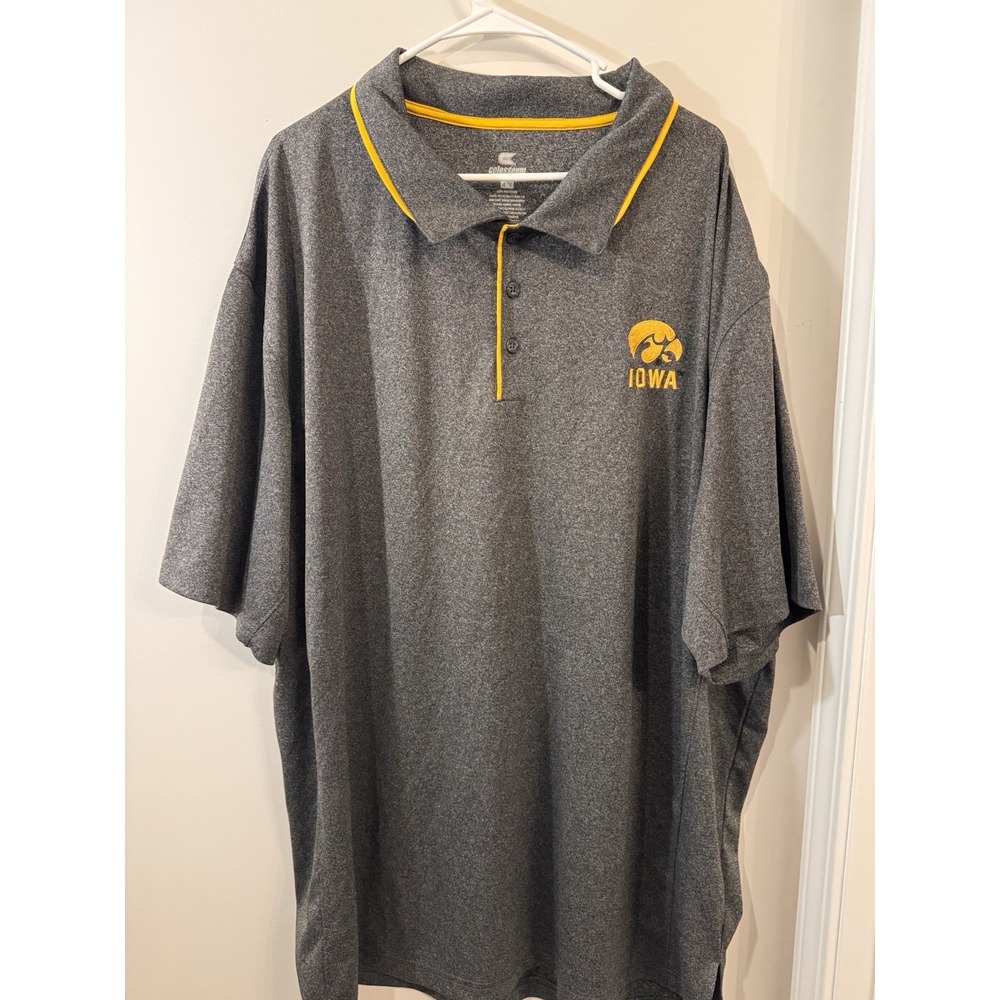 Iowa Hawkeyes Colosseum Gray‎ Golf Polo Shirt Size 4X